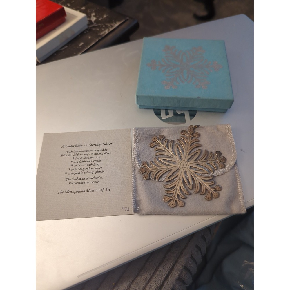 1973 Vintage Sterling Silver MMA Museum Art Snowflake Christmas Ornament